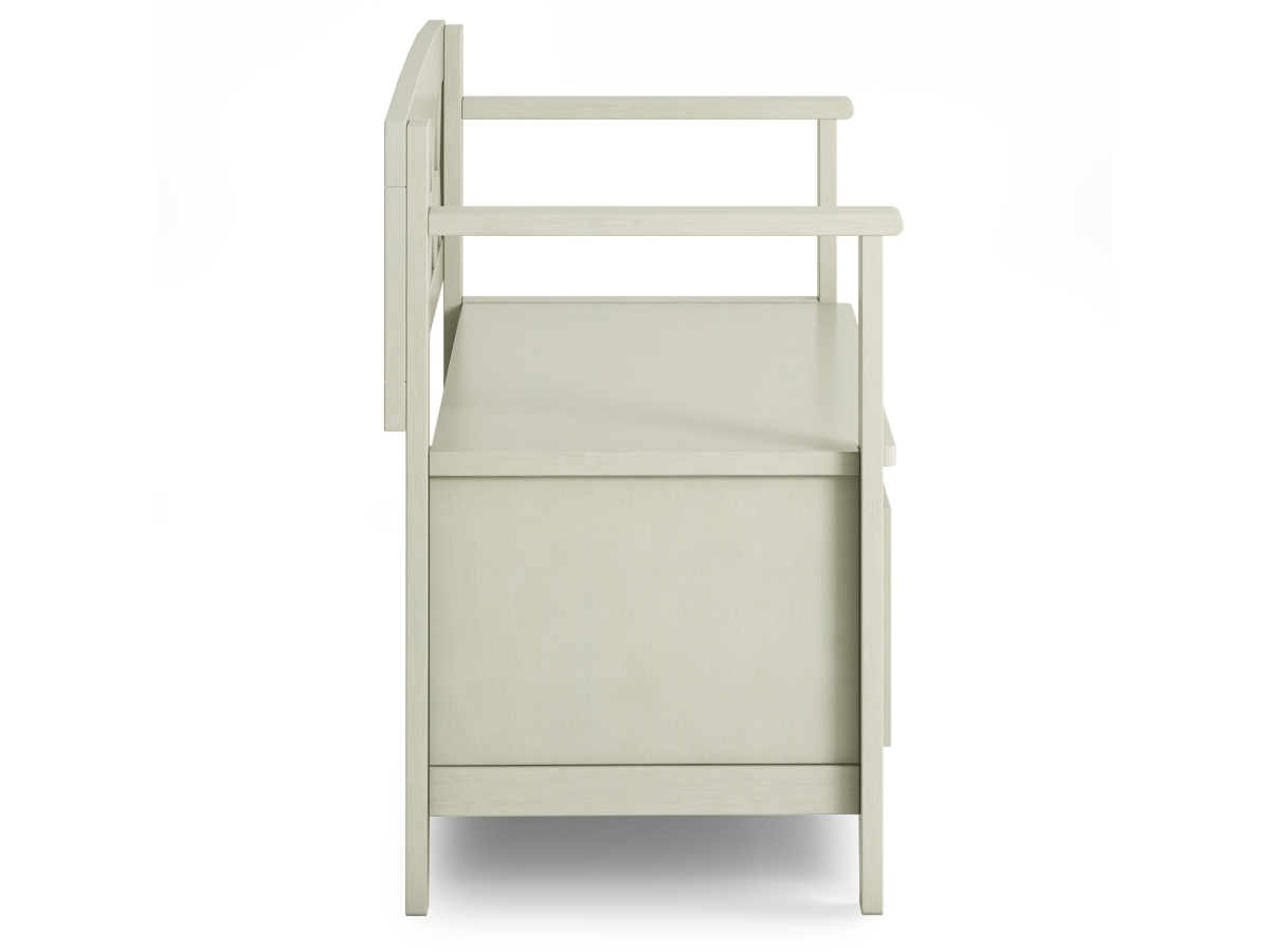 Simpli Home Amherst Entryway Storage Bench, Antique White, large