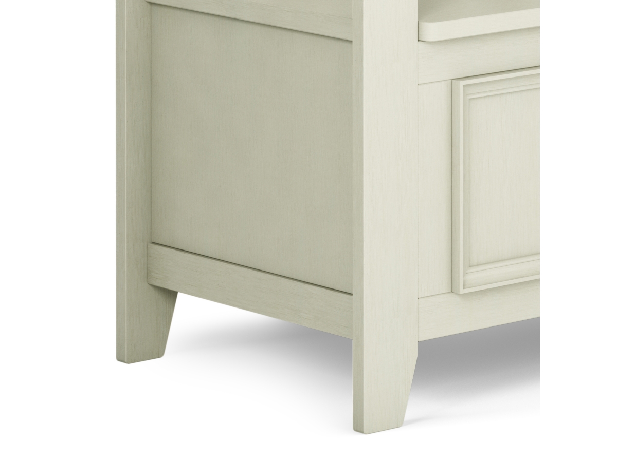 Simpli Home Amherst Entryway Storage Bench, Antique White, large