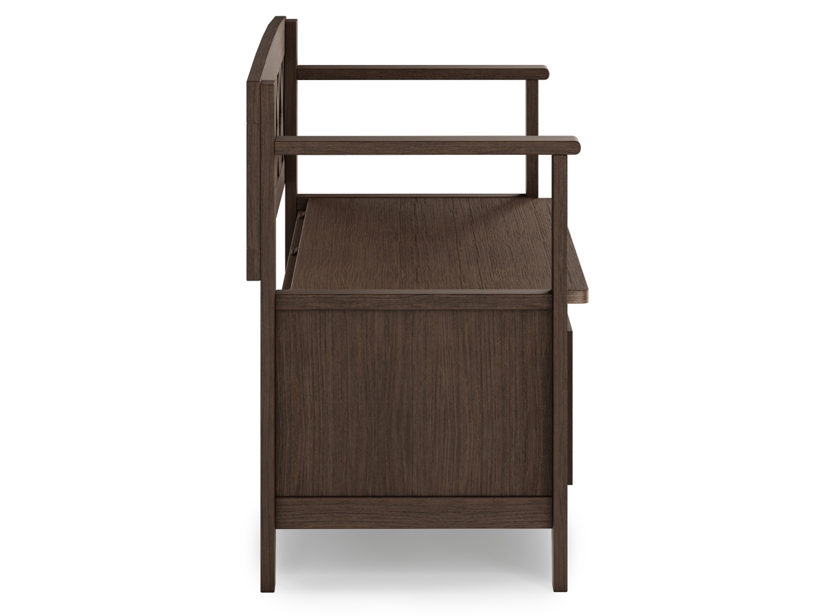 Simpli Home Amherst Entryway Storage Bench, Farmhouse Brown, large