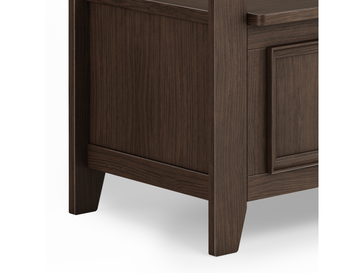 Simpli Home Amherst Entryway Storage Bench, Farmhouse Brown, large