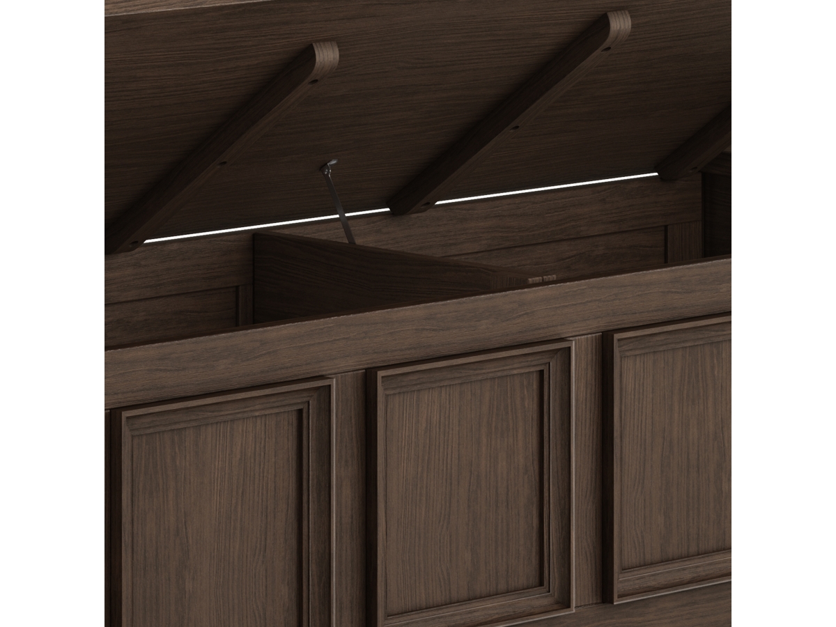 Simpli Home Amherst Entryway Storage Bench, Farmhouse Brown, large