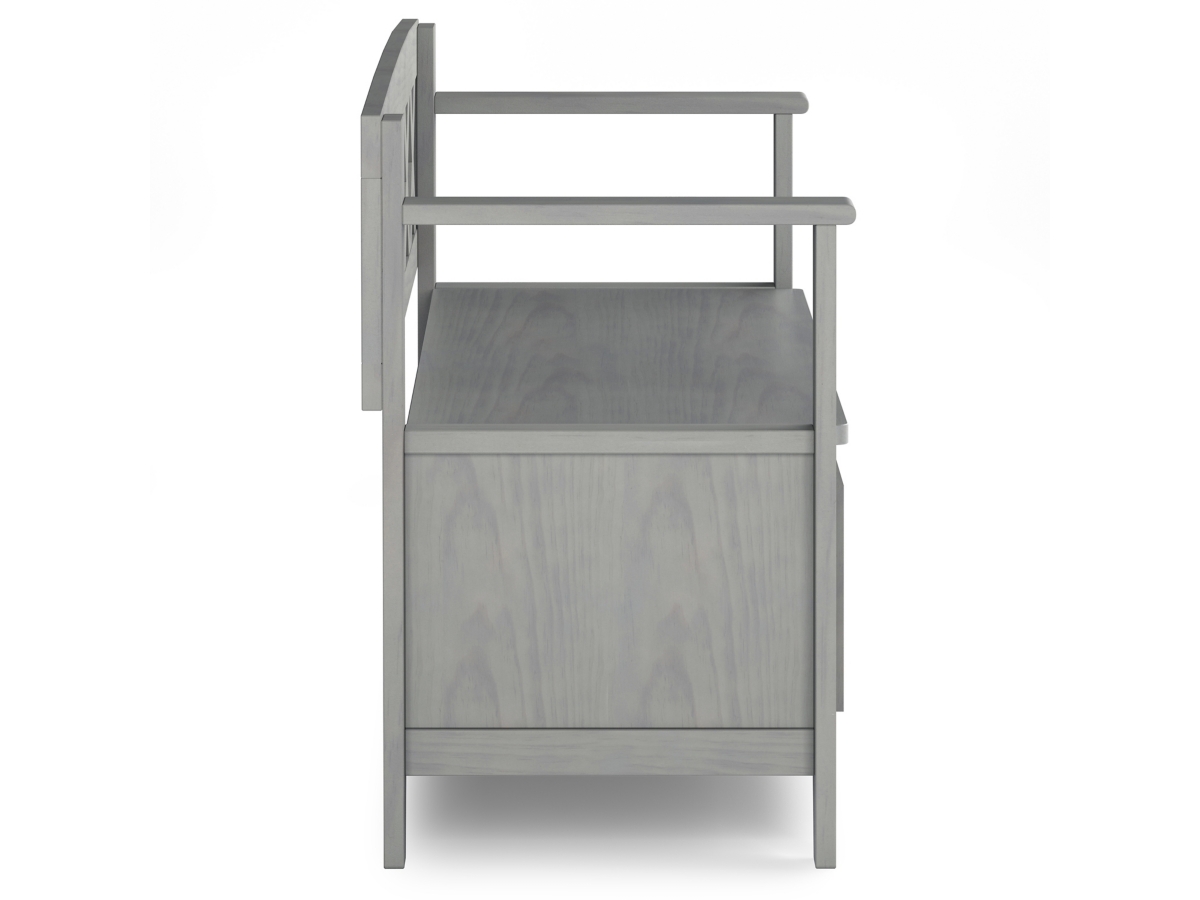 Simpli Home Amherst Entryway Storage Bench, Fog Gray, large