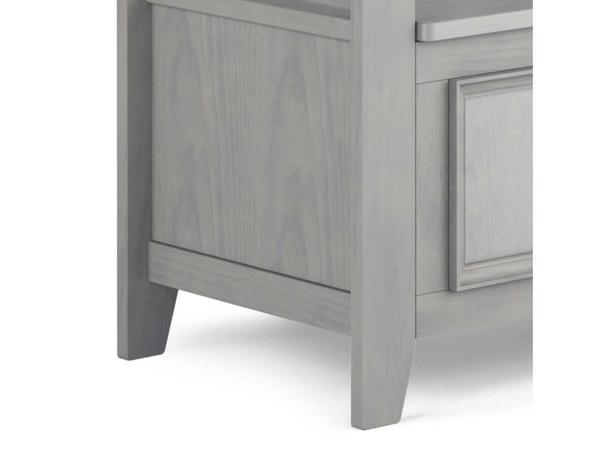 Simpli Home Amherst Entryway Storage Bench, Fog Gray, large