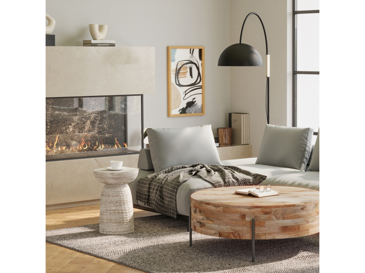 Simpli Home Boyd Wooden Accent Table, White Wash, large