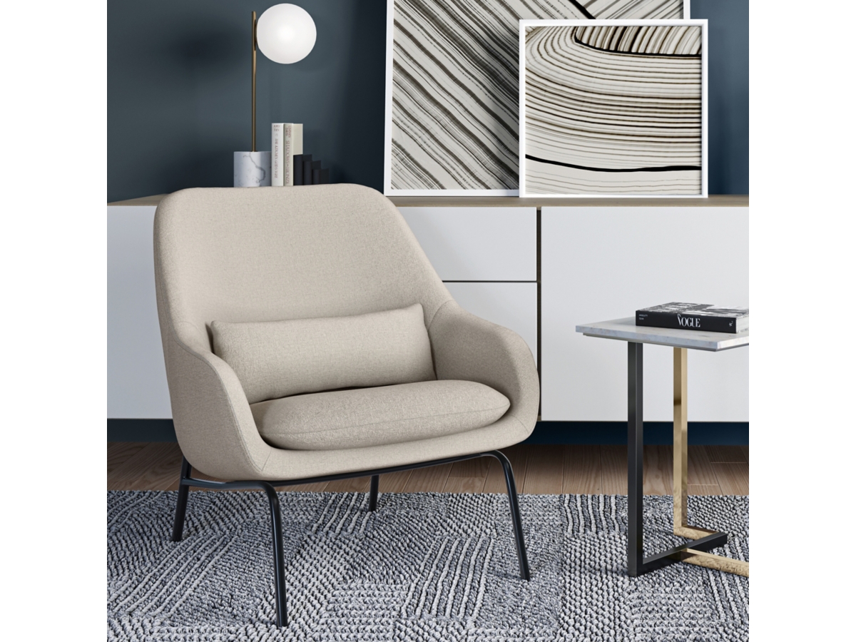 Simpli Home Elmont Accent Chair, Natural, large