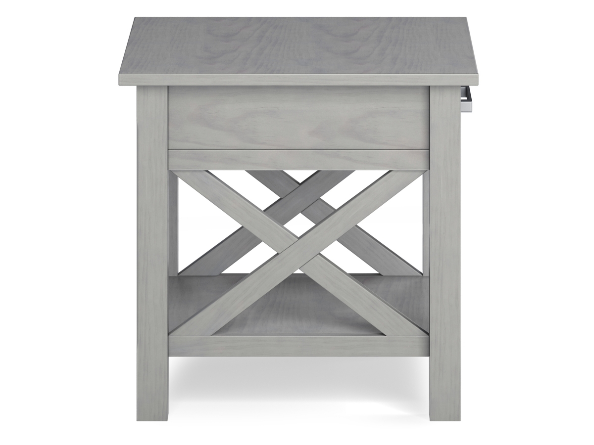 Simpli Home Kitchener End Table, Fog Gray, large