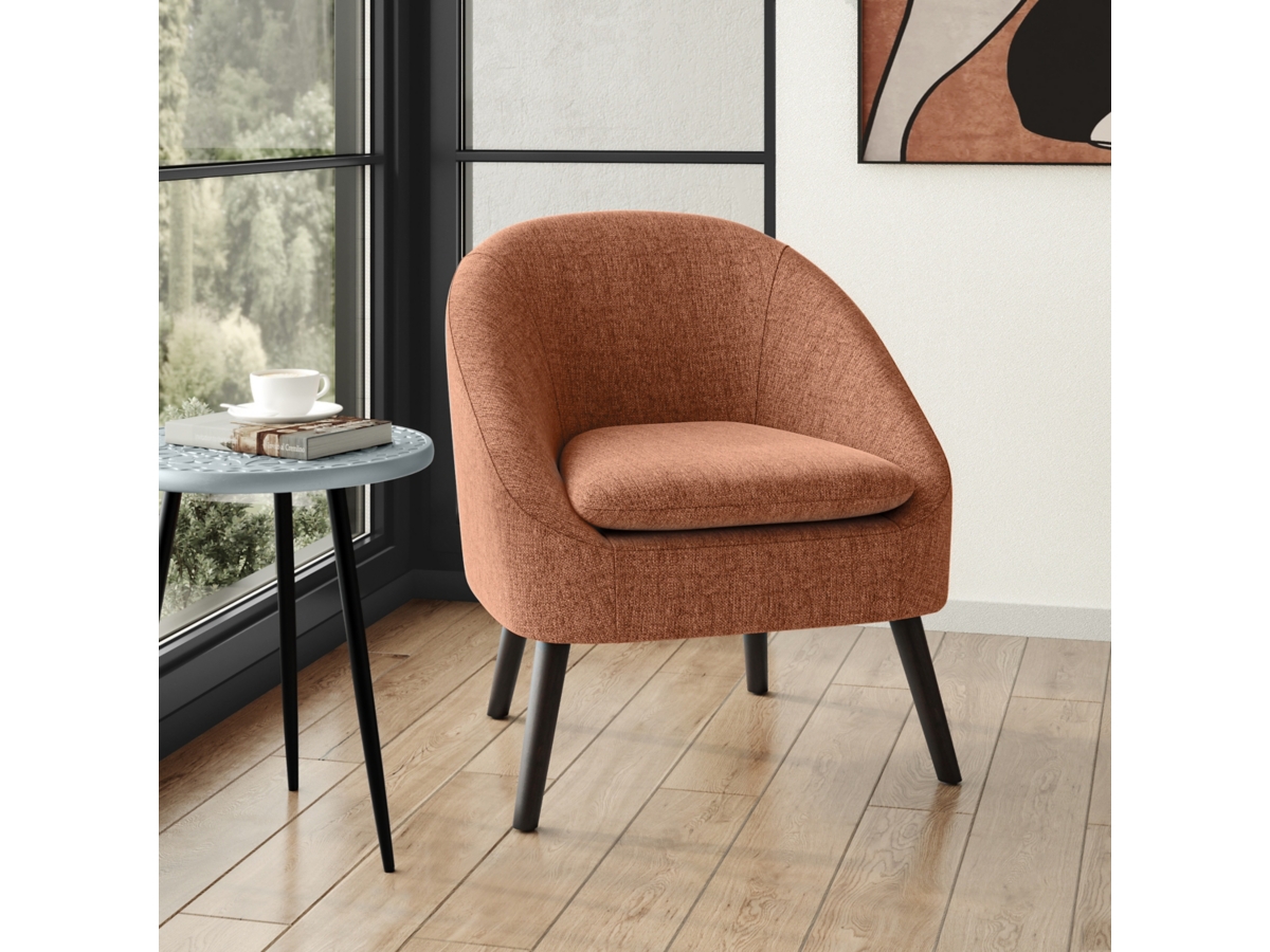 Simpli Home Redding Accent Chair, Rust, large