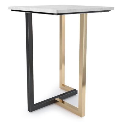 Simpli Home Rendal Marble Side Table, , large