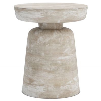 Simpli Home Robbie Accent Table, Distressed White Wash, large