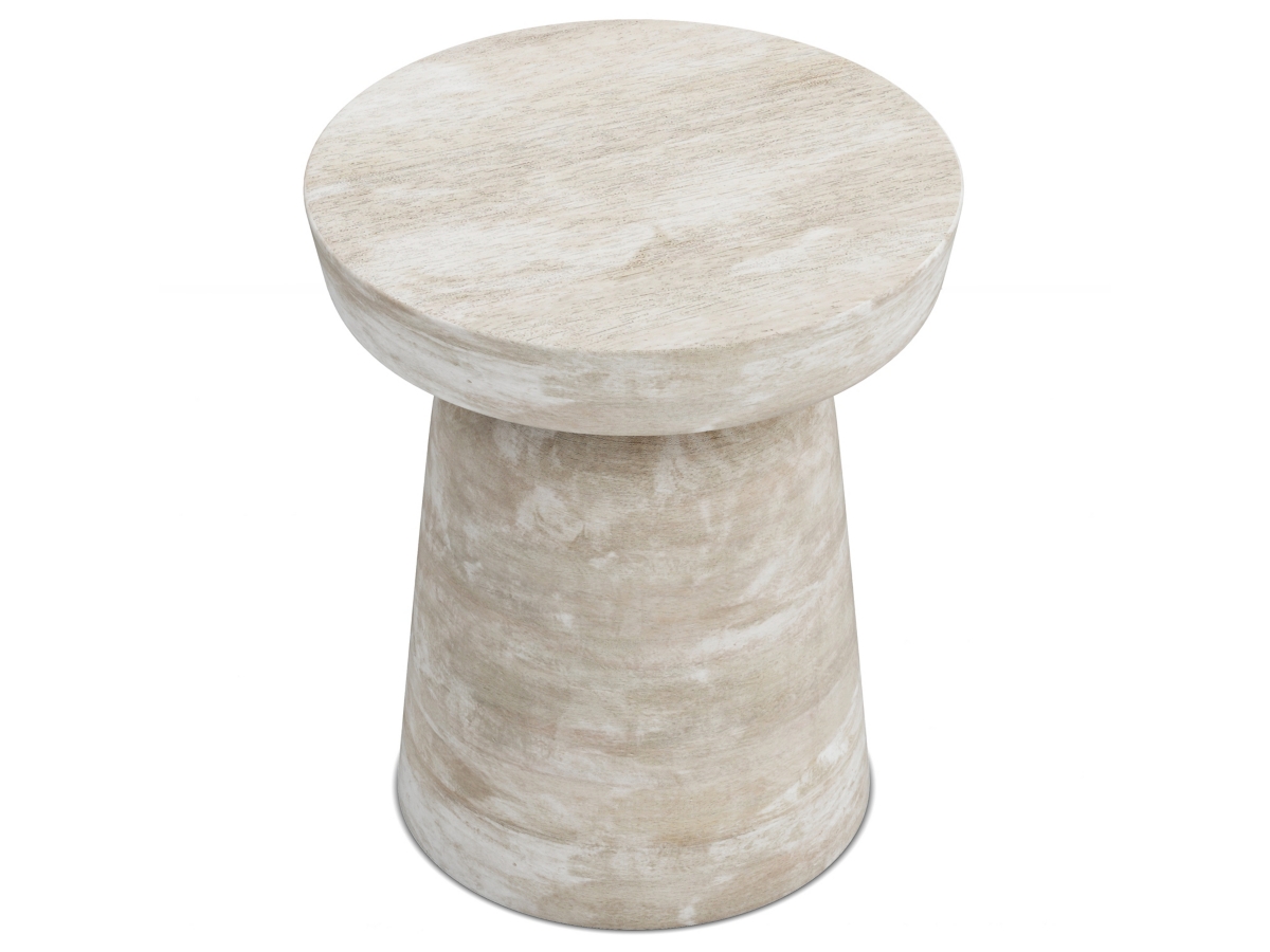 Simpli Home Robbie Accent Table, Distressed White Wash, large
