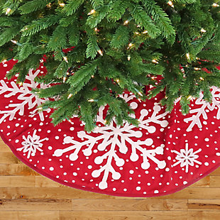 HGTV Home Collection National Tree Company 52" Tree Skirt with Snowflake Embroidery, , rollover
