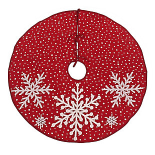 HGTV Home Collection National Tree Company 52" Tree Skirt with Snowflake Embroidery, , large