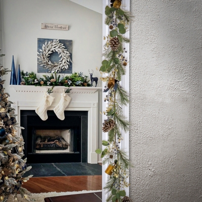 HGTV Home Collection 9 ft. Swiss Chic Garland, , rollover