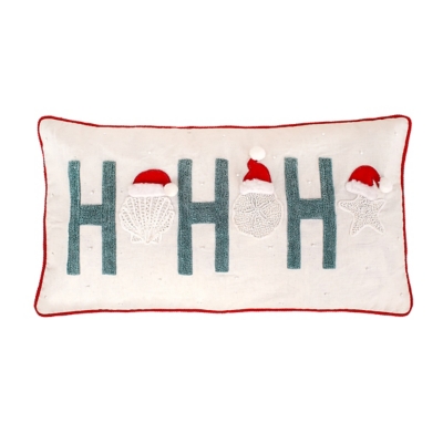 HGTV Home Collection National Tree Company Embroidered HO HO HO Pillow, , large