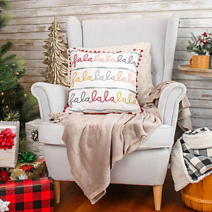 HGTV Home Collection National Tree Company Falala Embroidered Pillow, , rollover