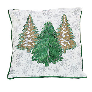 HGTV Home Collection National Tree Company Embroidered Forest Pillow, , large