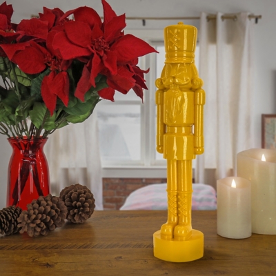 HGTV Home Collection 18" Nutcracker Christmas Décor, Yellow