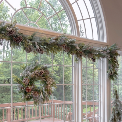 6ft. White LED Black Bristle Garland