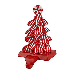 HGTV Home Collection White Stripe Candy Tree Stocking Holder, , large