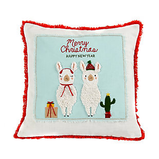 HGTV Home Collection Merry Christmas Llamas Pillow, , large