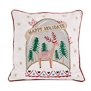 HGTV Home Collection Snow Globe Christmas Pillow, , large