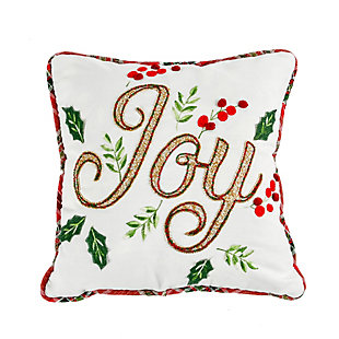 HGTV Home Collection Embroidered Joy Christmas Pillow, , large