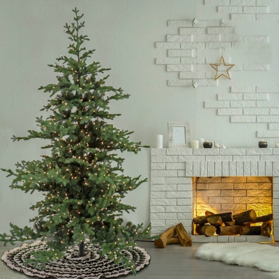 7.5' Slim White Iridescent Prelit Christmas Tree