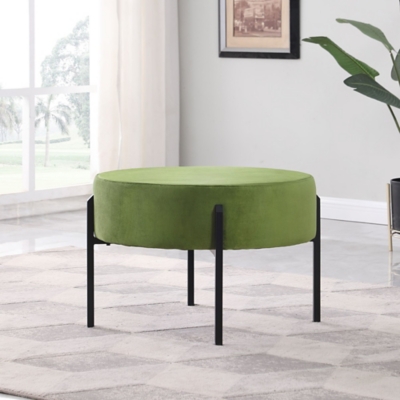 Kinfine USA HomePop Large Round Ottoman Ashley