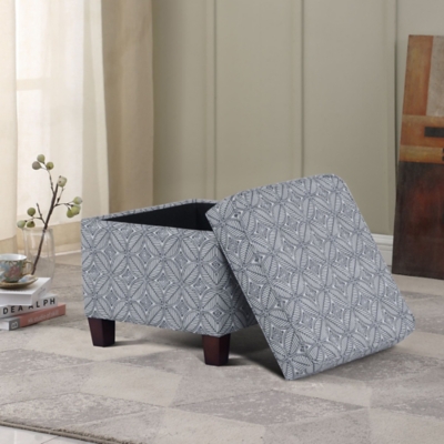 A600078881 Kinfine USA HomePop Square Storage Ottoman, Blue sku A600078881