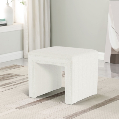 Kinfine USA HomePop U-Shaped Ottoman, Cream