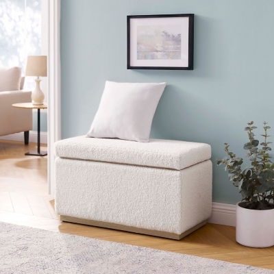 Linon Bridget Rectangle Ottoman, Natural