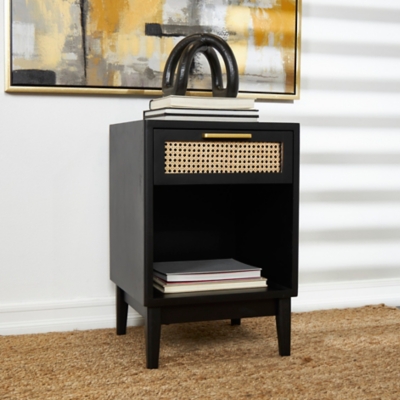 A600078967 Bayberry Lane Shelf Accent Table 1 Drawer, Black sku A600078967