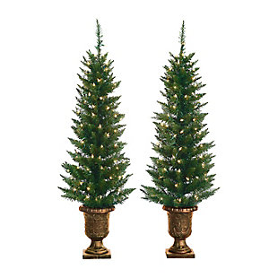 Sterling 4ft Potted Cedar Pine Trees (Set of 2), , large