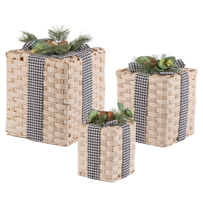 GIL Holiday Christmas Present Décor (Set of 3), , grid