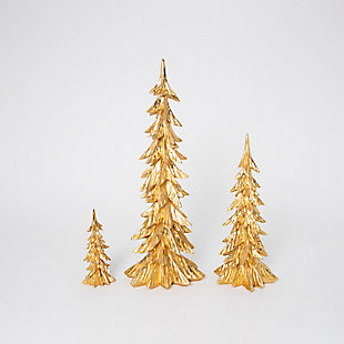 GIL Gold Christmas Trees Tabletopper (Set of 3), , large