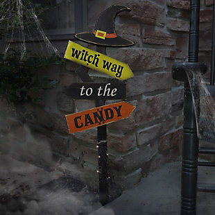 Haunted Hill Farm Witch Way to the Candy Yard Stake, , rollover