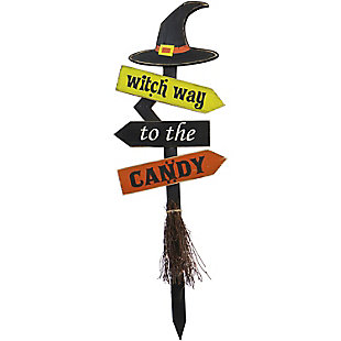 Haunted Hill Farm Witch Way to the Candy Yard Stake, , large