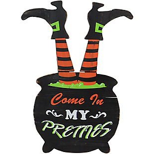 Haunted Hill Farm Come In My Pretties Witch's Cauldron Yard Stake, , large