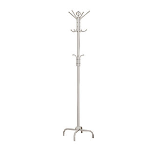 Monarch Specialties Transitional Free Standing 12 Hooks Coat Rack, White, large