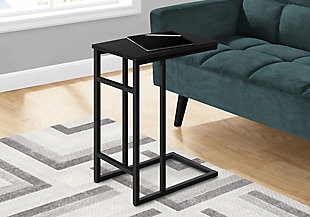Monarch Specialties Contemporary 24" High C-Shape Accent Table, Black, rollover