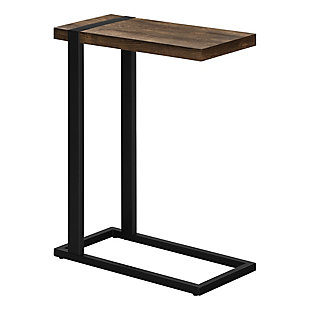 Monarch Specialties Modern C-Shape Accent Table, Brown, large