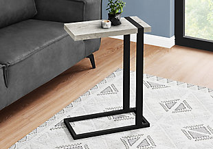 Monarch Specialties Modern C-Shape Accent Table, Gray, rollover