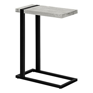 Monarch Specialties Modern C-Shape Accent Table, Gray, large