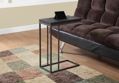 Monarch Specialties Contemporary Rectangular Top C-Shape Accent Table, Espresso