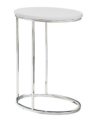 Monarch Specialties Contemporary Oval Top C-Shape Accent Table, , large
