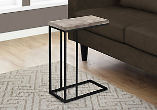 Monarch Specialties Contemporary Rectangular Top C-Shape Accent Table, Taupe, rollover
