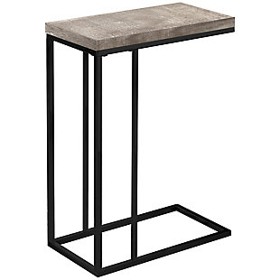 Monarch Specialties Contemporary Rectangular Top C-Shape Accent Table, Taupe, large