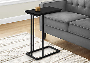 Monarch Specialties Contemporary 25" High C-Shape Accent Table, Black, rollover