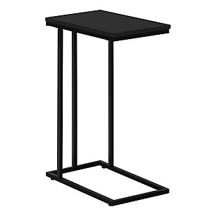 Monarch Specialties Contemporary 25" High C-Shape Accent Table, Black, large