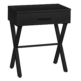 Monarch Specialties Contemporary 24" High Accent Table with Drawer, Black, large